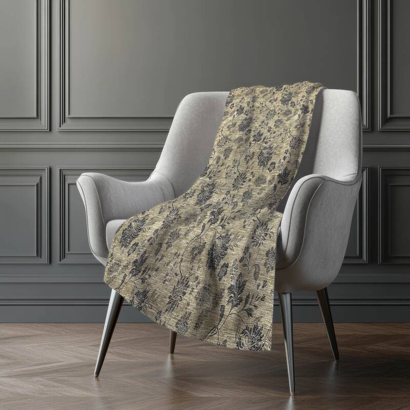 Premium Machine Washable Traditional Floral Sherpa Throw Blanket