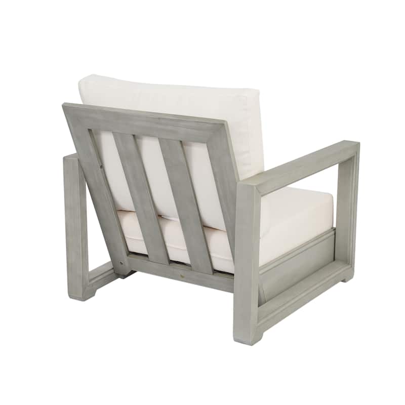 Westchester Acacia Wood Outdoor Club Chair with Cushion by Christopher Knight Home