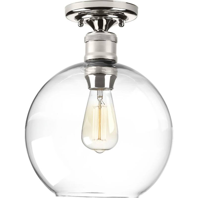 Hansford Collection 1-Light Polished Nickel Flushmount