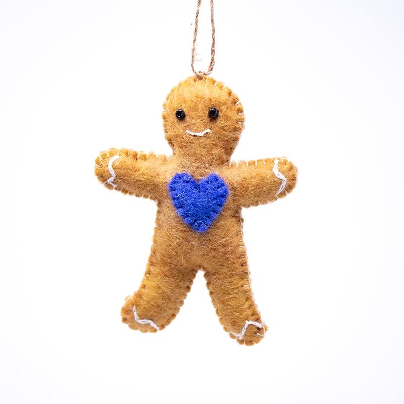 Rainbow Ginger Friends Collection Handmade Felt Ornaments, Set of 7