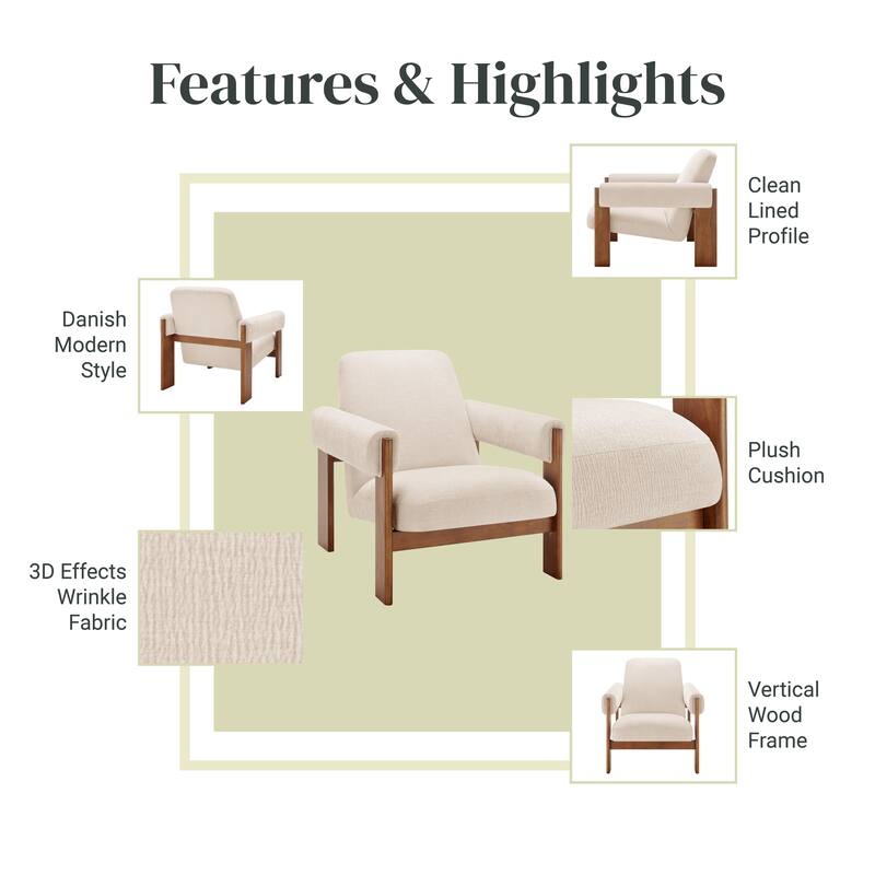 NPD Furniture Silvia Fabric Accent Arm Chair