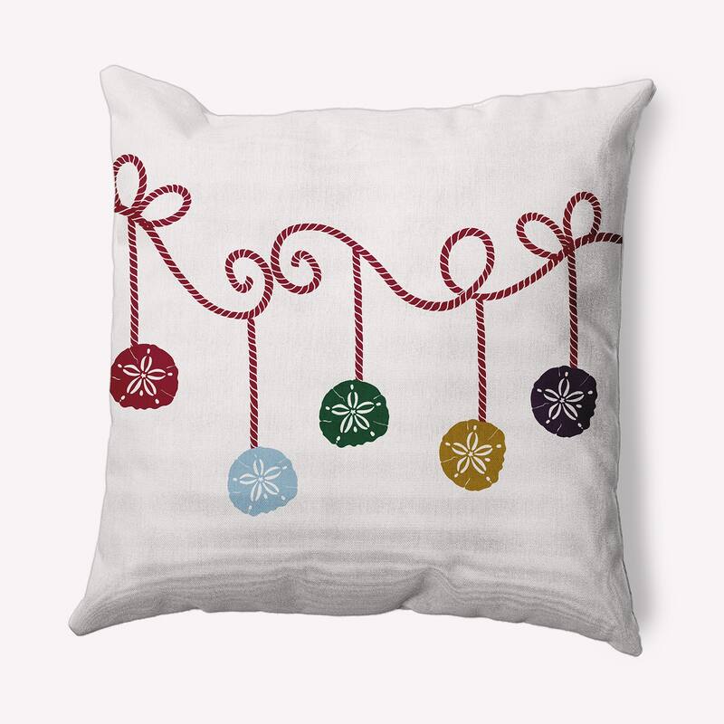 Sanddollar Ornaments Christmas Indoor/Outdoor Throw Pillow - 16" x 16" - Snow