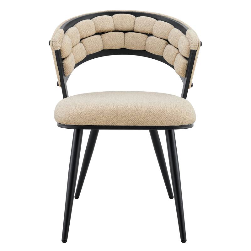 Modern Velvet Dining Chairs with Metal Legs, Upholstered Accent Chairs for Kitchen, Dining Room, Living Area, Set of 2