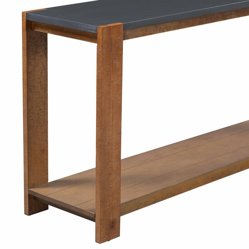 Minimalist Console Table with Bottom Shelf and Four Legs