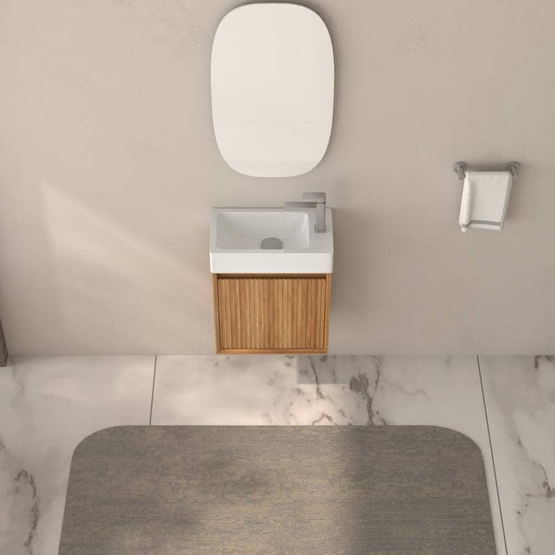 Bathroom Vanity with Sink Small Wall Mounted Storage Cabinet - 16" W x 19.29" H