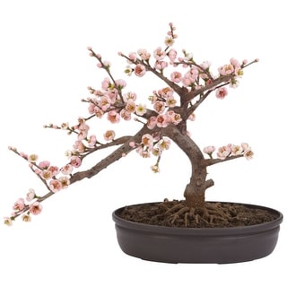 Cherry Blossom Bonsai Silk Tree - H: 15 In. W: 17.5 In. D: 10 In.