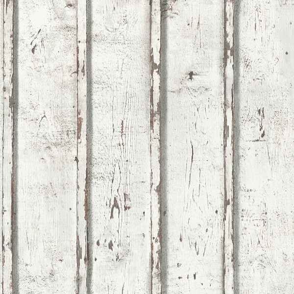 slide 2 of 5, Galerie Wallcoverings Woods and Wicker Collection Dual Stripe Wood Effect Matte Finish Vinyl on Non-woven Wallpaper Roll 33-feet long x 21-inches wide - Whitewash