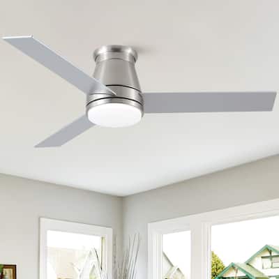 48" Bruched Nickel Low Profile Ceiling Fan with Light