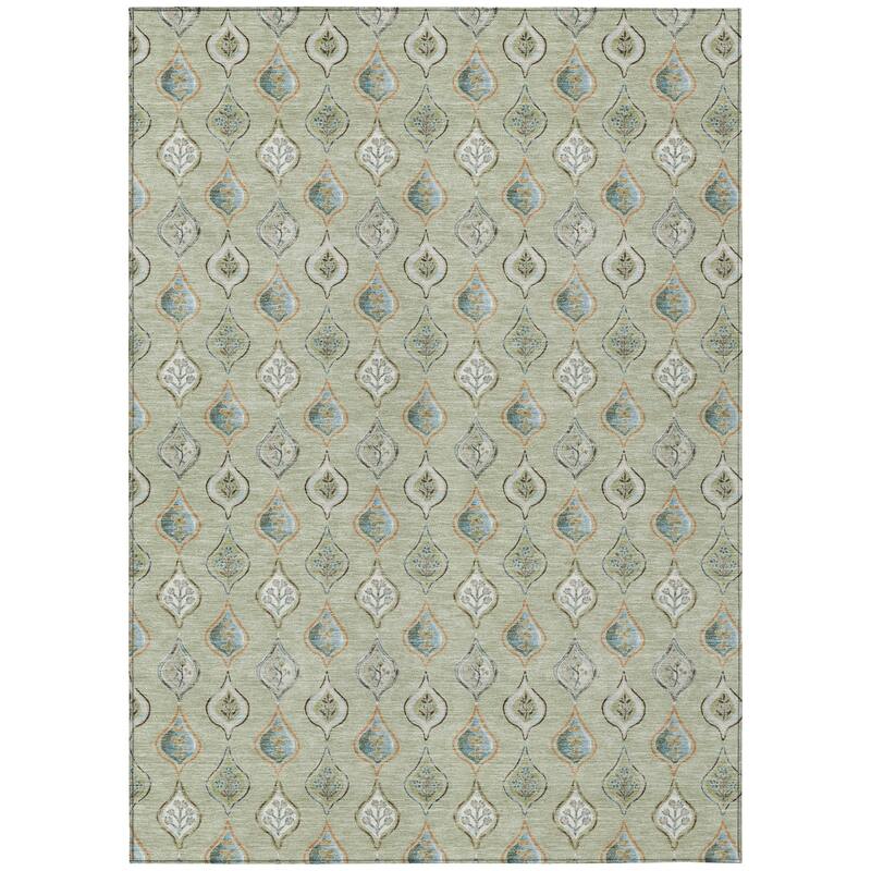 Machine Washable Indoor/ Outdoor Casual Greenwood Chantille Rug