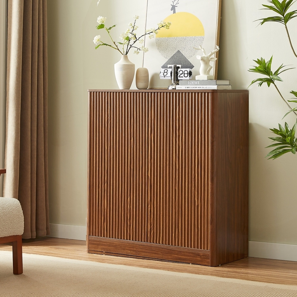 modern wavy sideboard 2-door cabinet with storage function