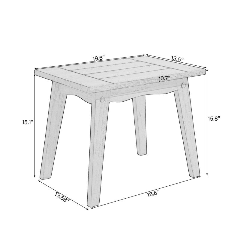 Outdoor Sectional Furniture Teak Conversation Set with Side Table