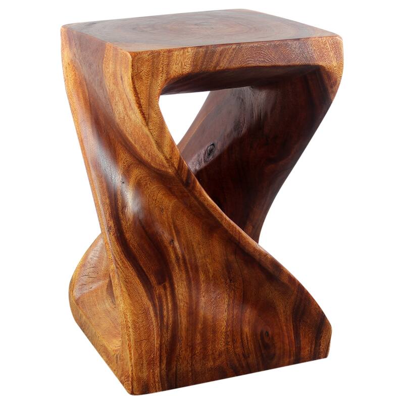 Haussmann® Wood Twist End Table 15 x 15 x 23 inch High Cherry Oil - 15" x 15" x 23"
