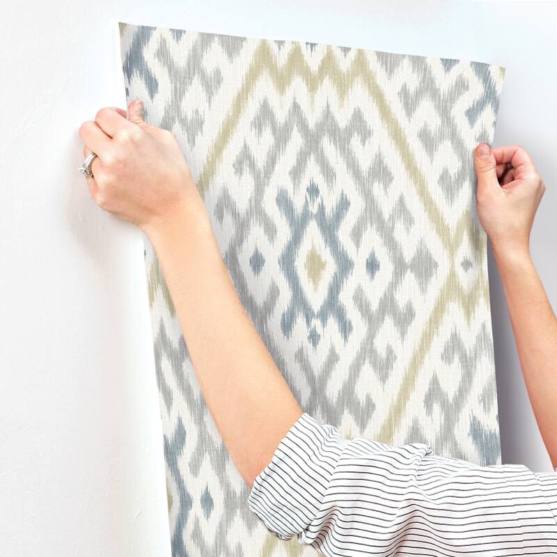 A-Street Prints Solola Chartreuse Ikat Wallpaper