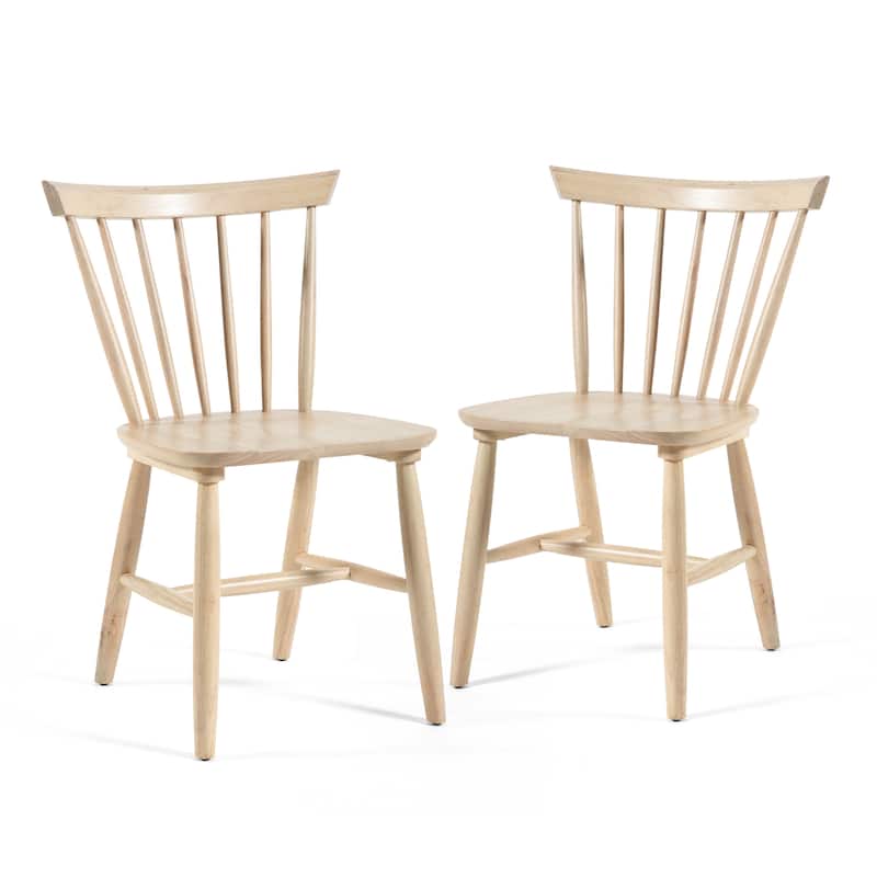 Furniture of America Zailen Mid-Century Modern 7-Piece White Oak Solid Wood Oval Dining Set