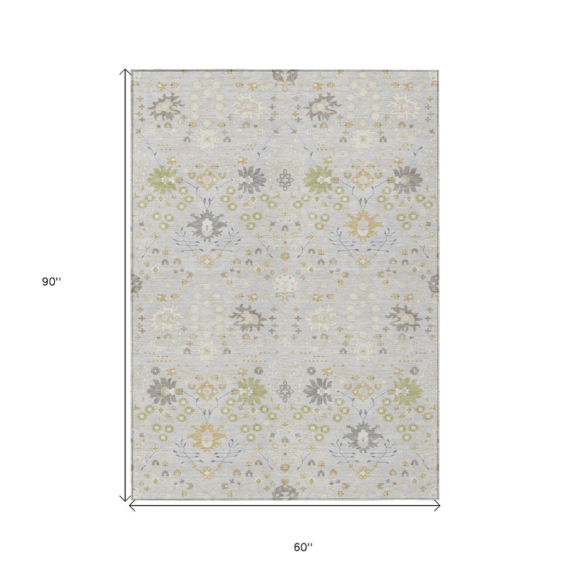 HomeRoots Oriental Traditional Rectangle Outdoor Rug