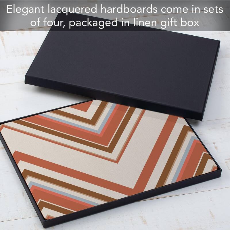 Boho Mohave Decorative Hardboard Placemats with Protective Cork Backing 4 Pack Heat Tolerant and Easily Wipes Clean