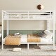 preview thumbnail 2 of 9, Metal Queen Over Queen Bunk Bed for Teens and Adults Space-Saving No Box Spring White