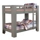 preview thumbnail 2 of 4, Sumo Twin Over Twin Bunk Bed, Gray Solid Wood Frame, Guard Rails