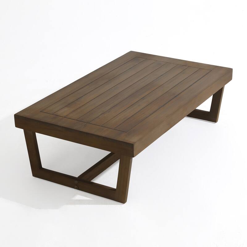 Modern Wood Outdoor Patio Sofa Loveseat with Cushion