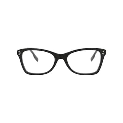 McQ Alexander McQueen Square-Frame Acetate Optical Frames, Transparent Lens, Shiny Black Frame