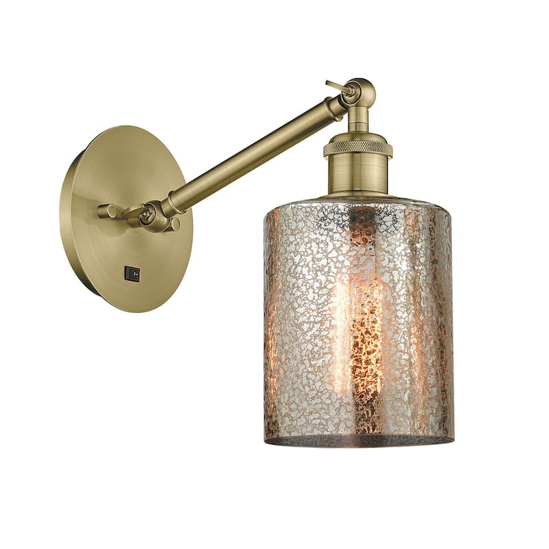 Innovations Lighting 317-1W-12-6 Cobbleskill Sconce Cobbleskill 12" - Antique Brass / Mercury