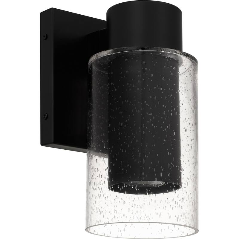 Matte Black LED Outdoor Wall Lantern from the Sawyer Collection - Black