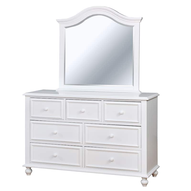 Dole Traditional Wood 7-Drawer 2-Piece Dresser and Mirror Set by Furniture of America
