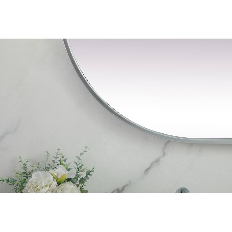 Indigo Home Metal Frame Oval Mirror 24x60 Inch