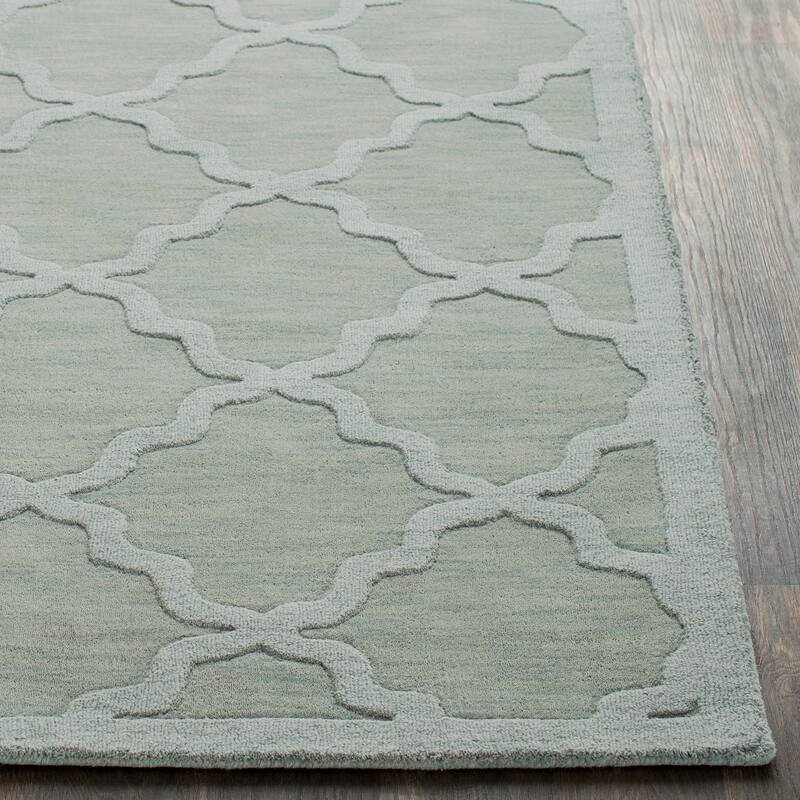 Hand-Tufted Amy Tone-on-Tone Lattice Wool Area Rug