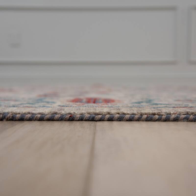 Alora Decor Sawyer Grey/Blue Tribal Wool Area Rug