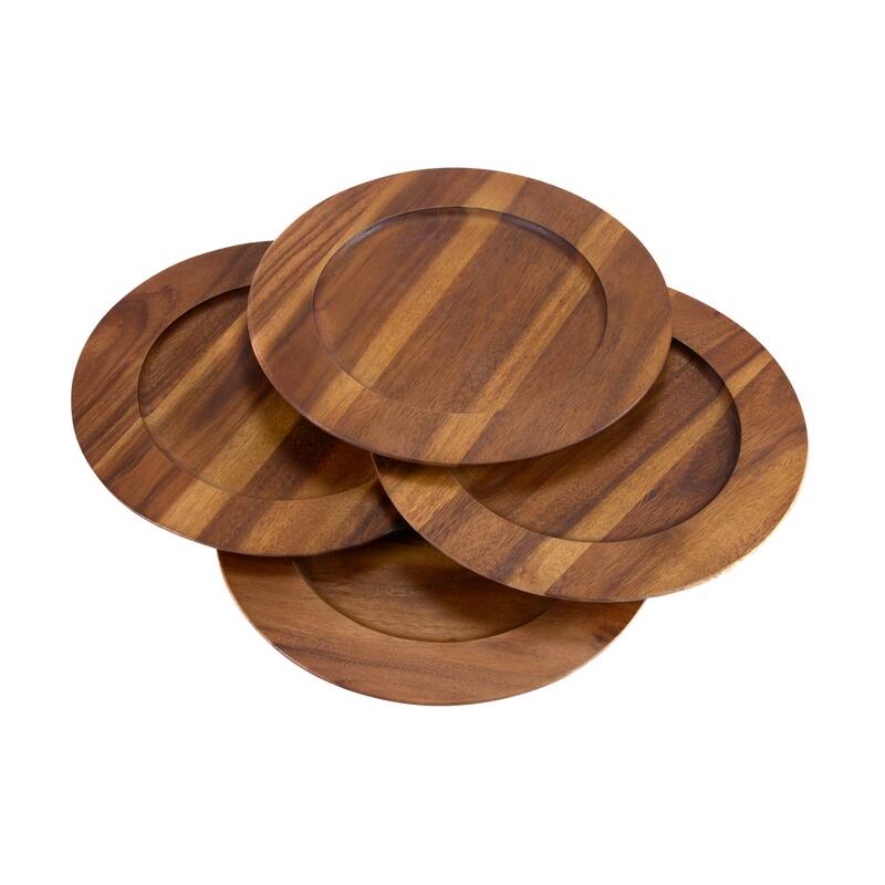 Set of 4 Charger Plates - Brown