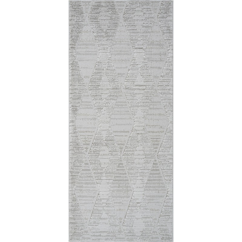 Bipin Distressed Geometric Modern Stain Resistant Area Rug By HomeRoots - 2' X 5'