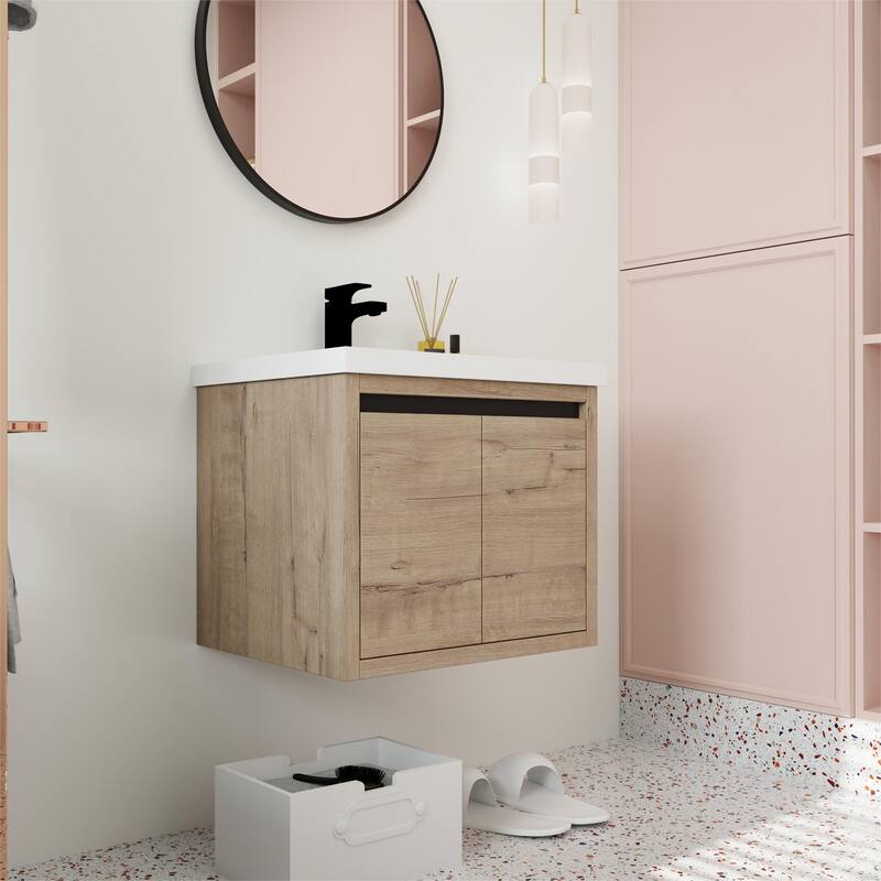 Beingnext 24"/30"/48" Bathroom Vanity with Sink, Floating Bathroom Vanity With Soft Close Door