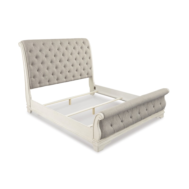 Signature Design by Ashley Realyn White/Gray Sleigh Bed