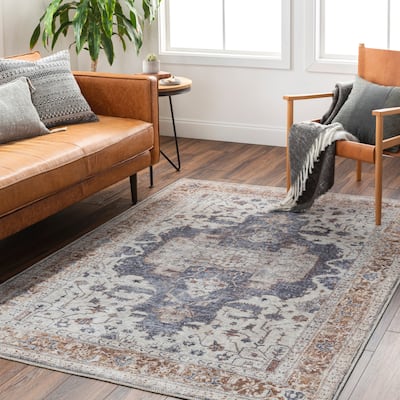 Livabliss Demaret Faded Classic Printed Washable Area Rug