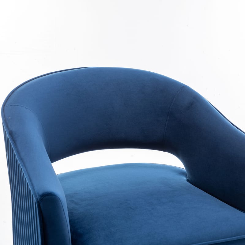 SEYNAR Modren Velvet 360 Degree Swivel Accent Arm Barrel Chair Set of 2 for Living Room