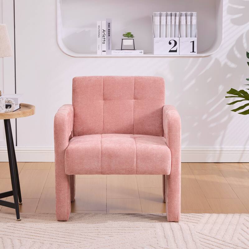 Modern Minimalist Casual Single Armchair Living Room, Bedroom, Office Area Upholstered Chair Comfortable Padded Armchair