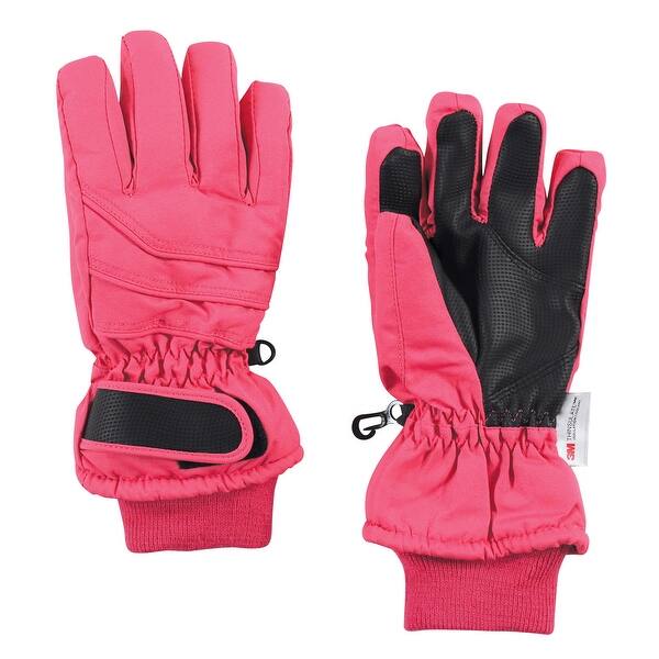 slide 1 of 1, Hudson Baby Unisex Snow Gloves, Pink Pink - 3T