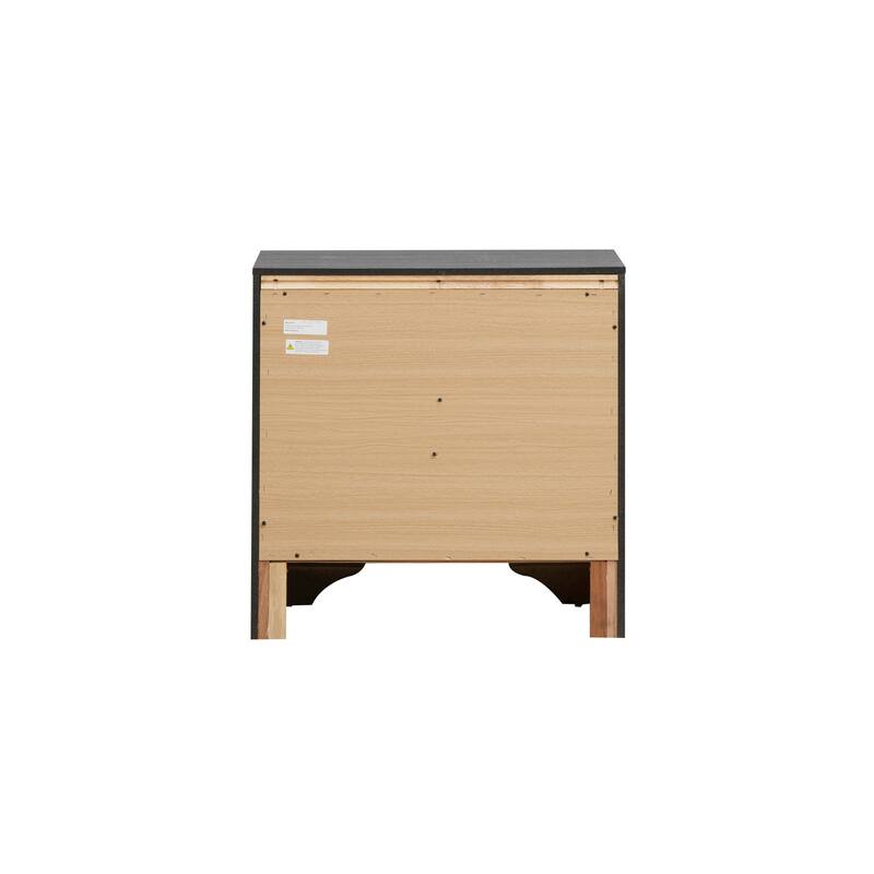 Grey Nightstand with 26x26x17 Dimensions, Modern Bedside Table with Smooth Finish, No Assembly and Storage Space