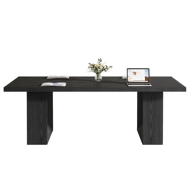 63'' Conference Table with Geometric Base, Home Office Computer Executive Desk