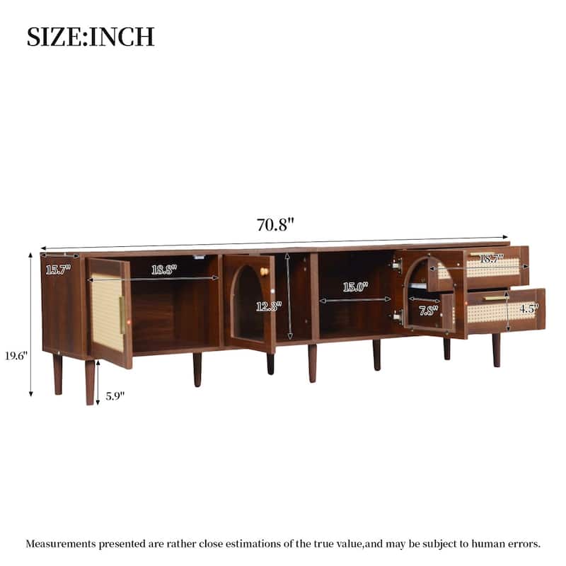 Modern TV Stand for 80 in TV with Double Storage - n/a