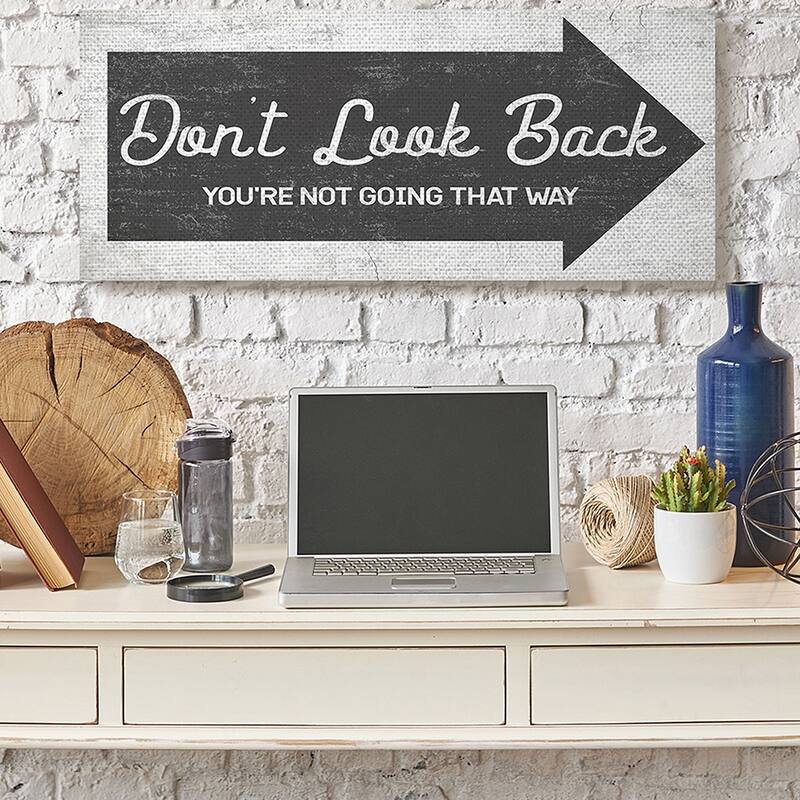 Stupell Don't Look Back Quote Forward Facing Arrow Canvas Wall Art