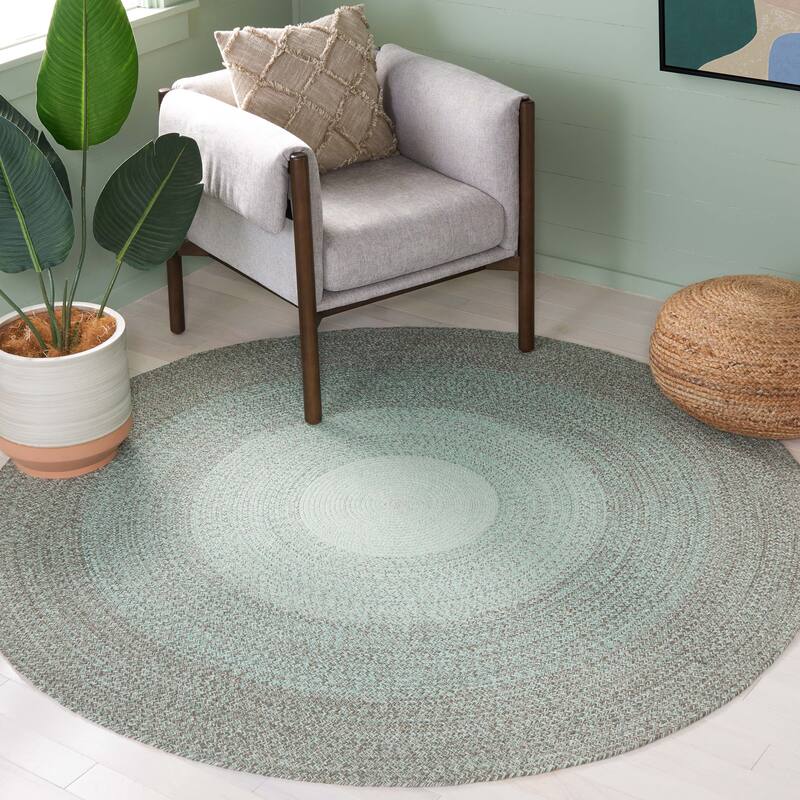 SAFAVIEH Handmade Cape Cod Justyna Farmhouse Cotton Rug - 7' Round - Green