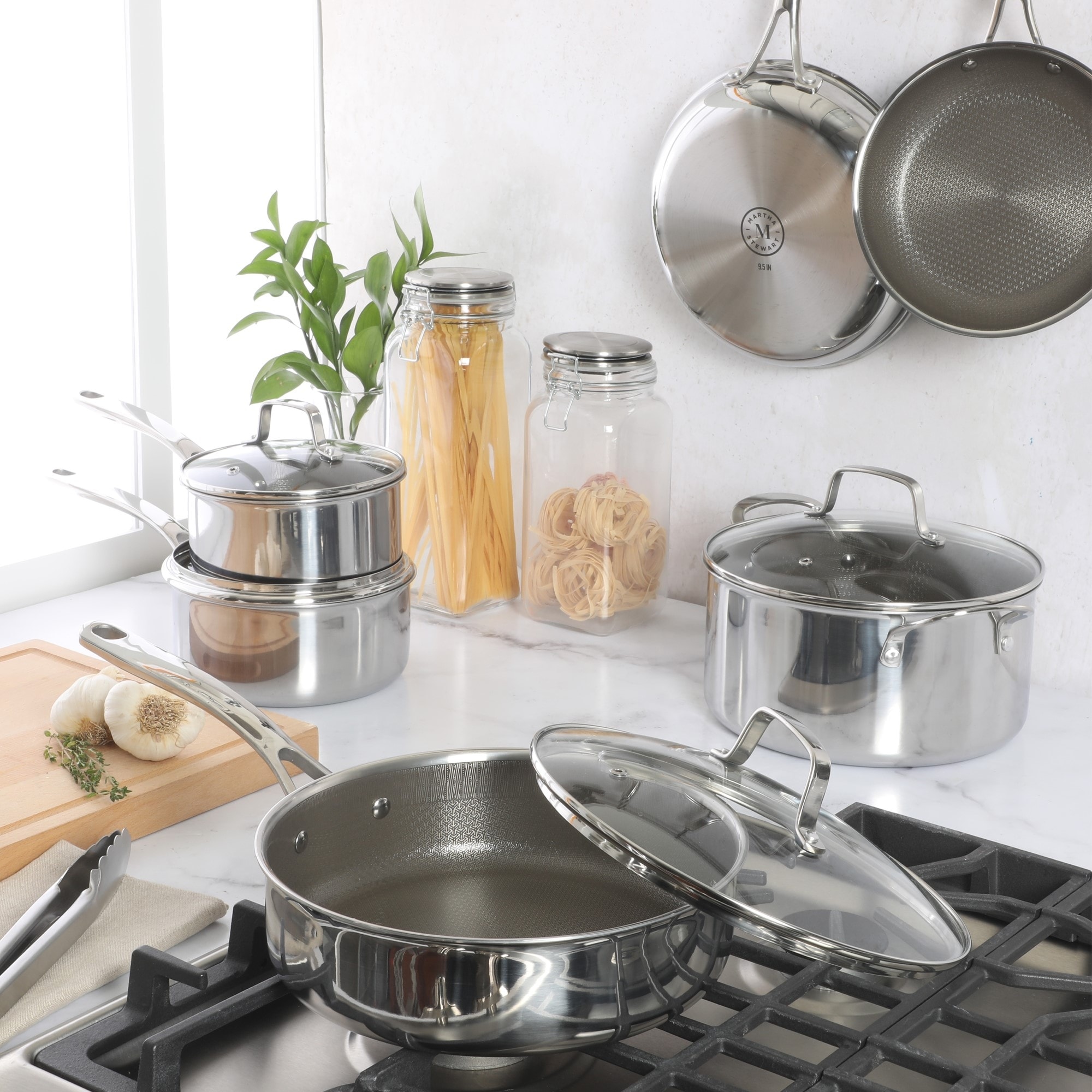 Martha Stewart Badgley Hybrid Nonstick 10 Piece TriPly Stainless