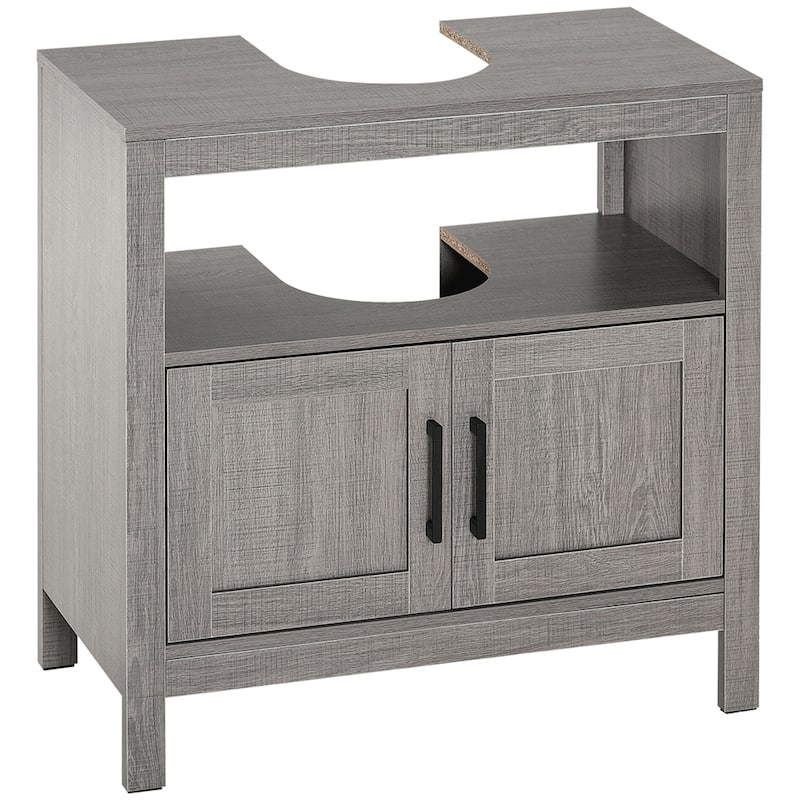 Bathroom Storage Cabinet with 2 Doors and Open Shelf