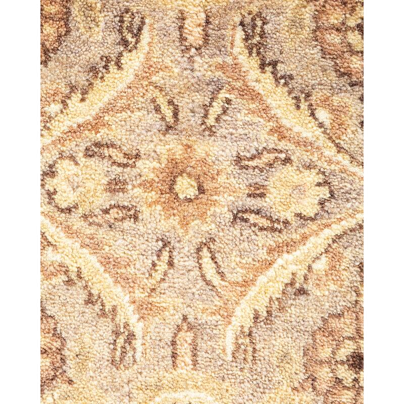 Overton Hand Knotted Wool Vintage Inspired Traditional Mogul Gray Area Rug - 6' 3" x 9' 1"