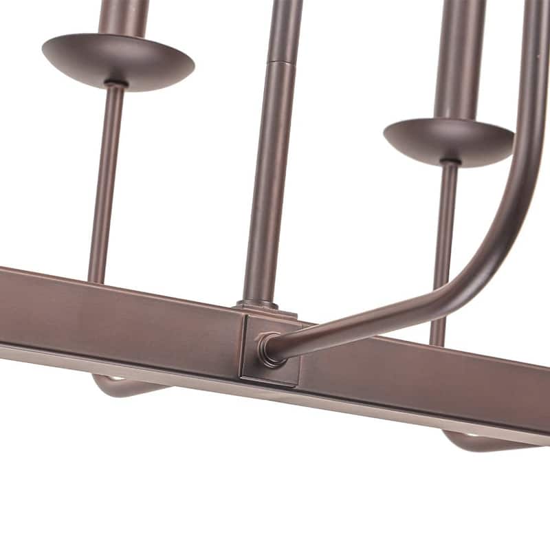 Farmhouse 10-Light Candle Iron Kitchen Island Linear Chandelier