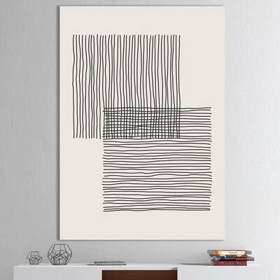 Designart "Minimal Geometric Lines And Squares II" Modern Canvas Wall Art Print