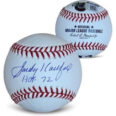 Sandy Koufax Autographed MLB Hall of Fame HOF 72 Signed Baseball Beckett COA With UV Display Case - 8' x 11'