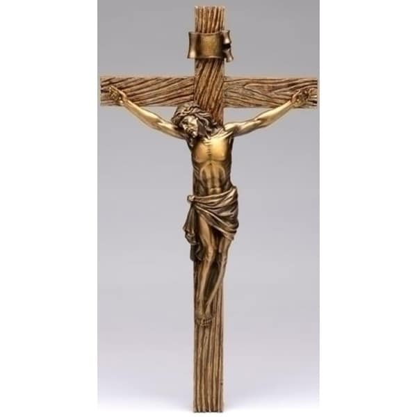 20" Joseph's Studio Religious Antique Gold Crucifix Wall Cross - N/A